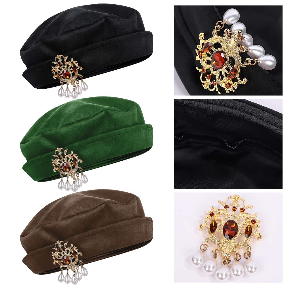 Men'S Accessories Vintage - Męski średniowieczny beret tudorski, renesansowa czapka