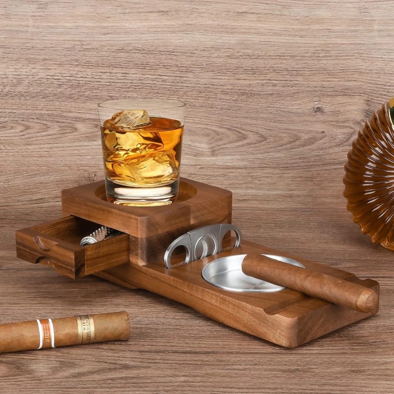Men Accessories Drawer - Wielofunkcyjna popielniczka do cygar z litego