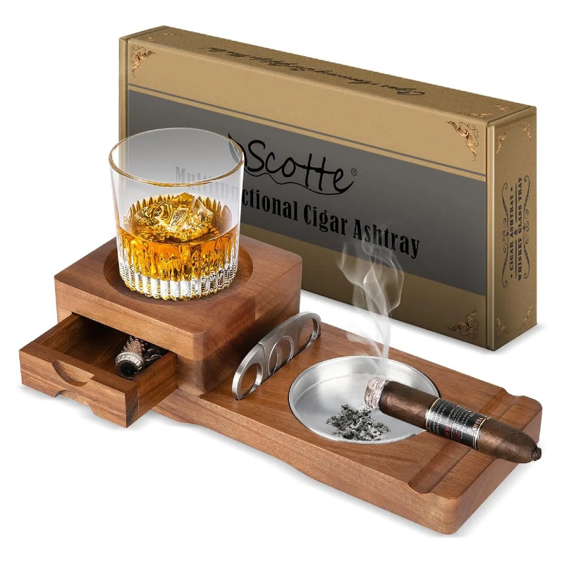 Men Accessories Drawer - Popielniczka, podkładka pod szklankę whisky, taca