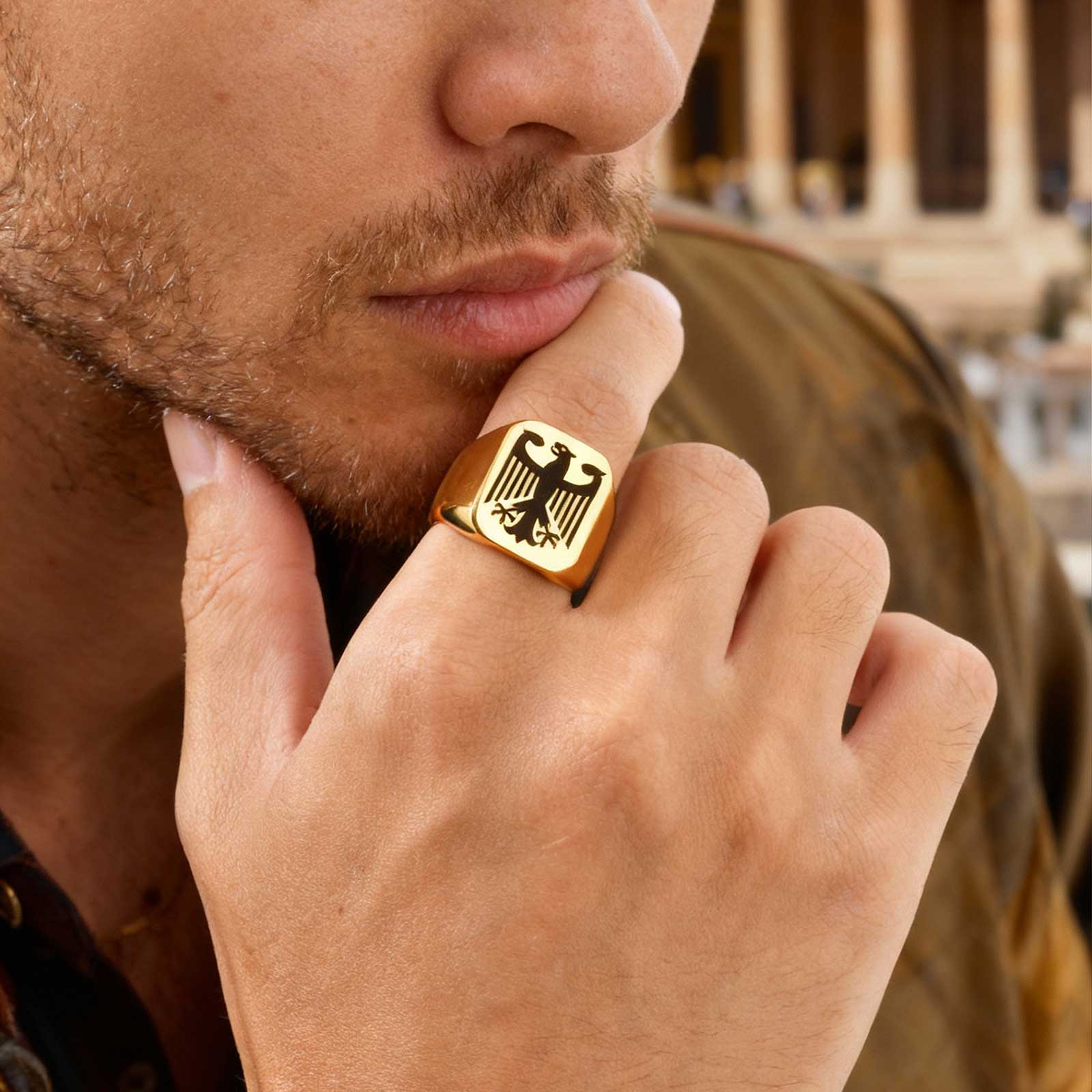 Pierścień z orłem latającym, s – Men Accessories Wholesale recenzja i cena